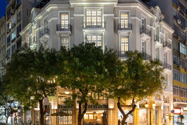 The Excelsior Hotel Exterior at Night