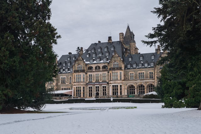 Schlosshotel Kronberg Hotel Exterior in Winter Time