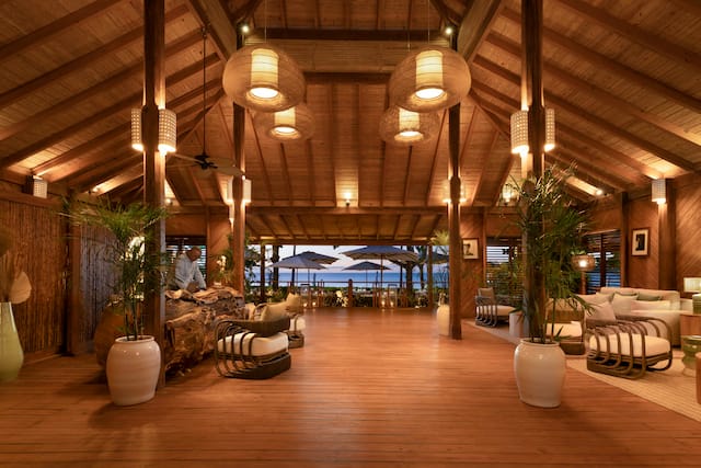 Hotel lobby seating area