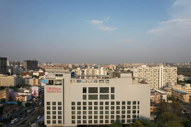 hotel exterior and city view