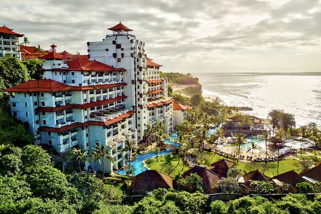 Aerial View of Ocean-Facing Side of the Hilton Bali Resort
