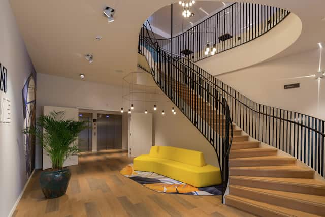 Hotel Entrance and Staircase