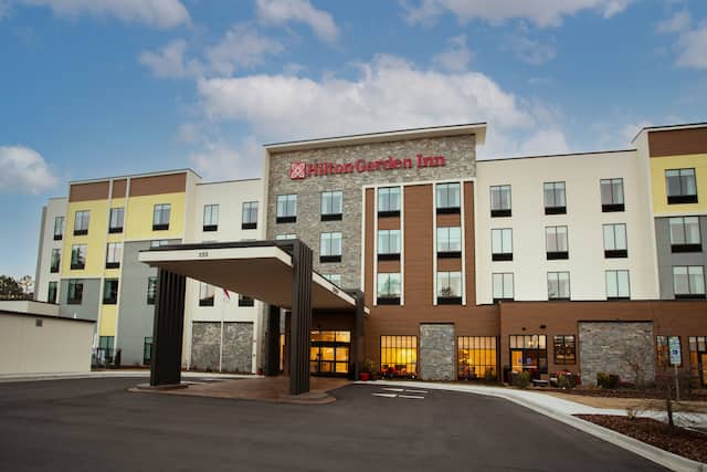 Exterior Entrance to Hilton Garden Inn Hotel