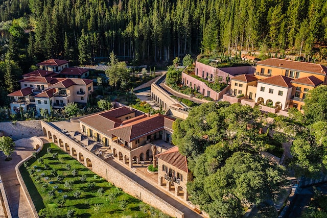 Hotel exterior aerial view
