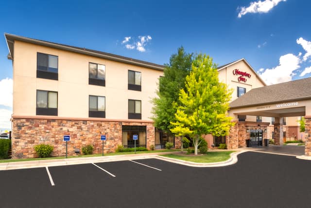 Hotel Exterior and Parking Lot