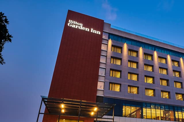 Hotel Building Exterior at Night