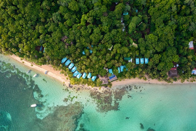 Hotel exterior aerial view