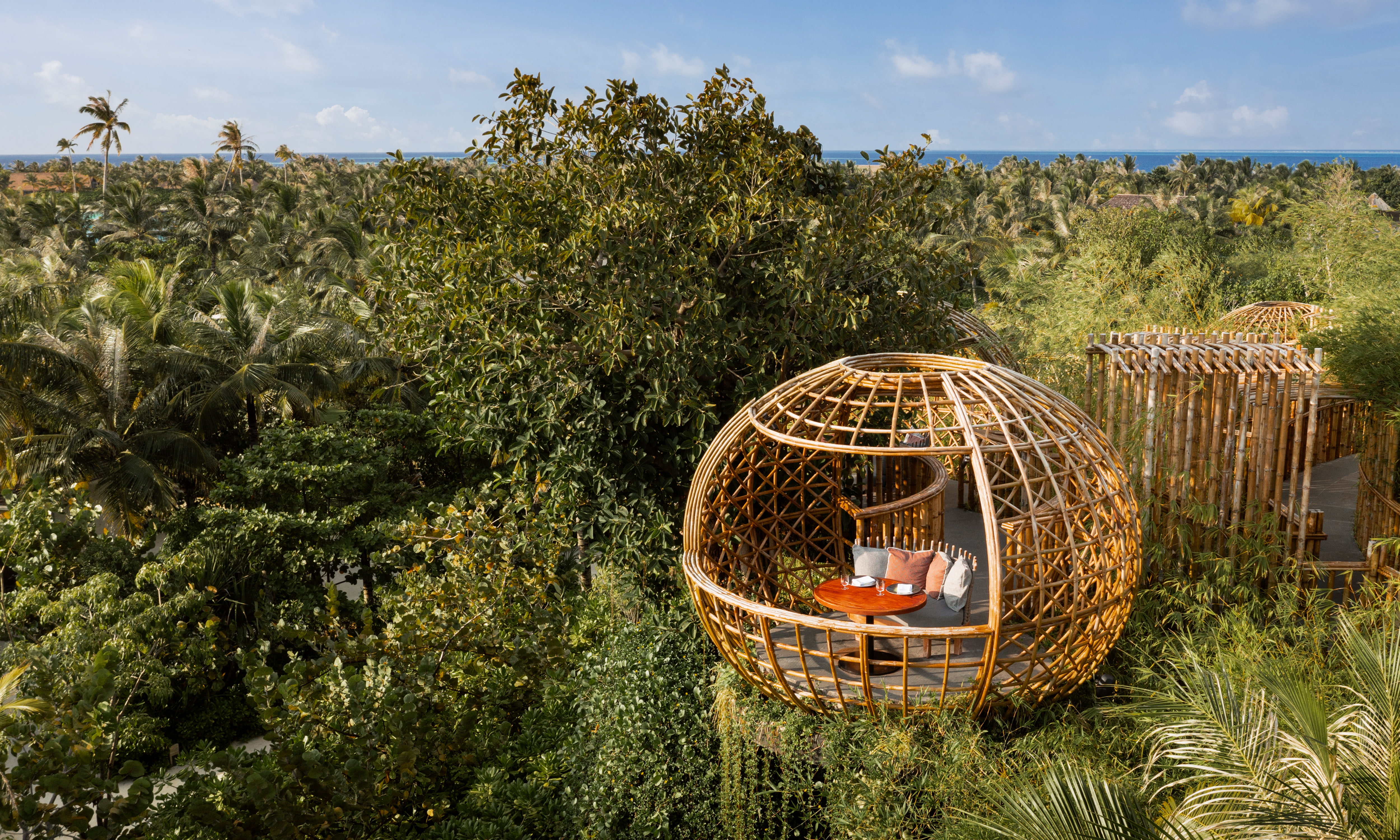 View of seating area with trees