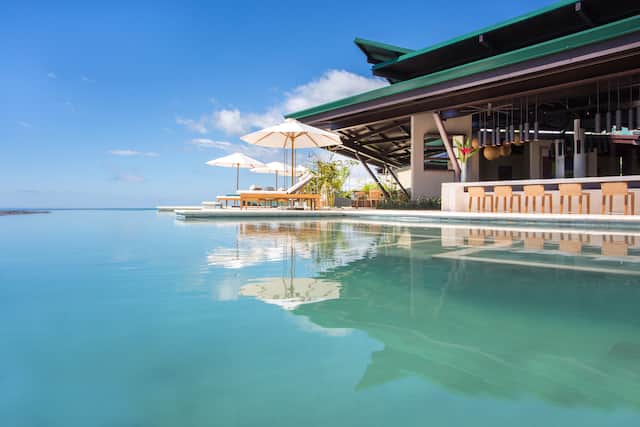 Hotel exterior with pool