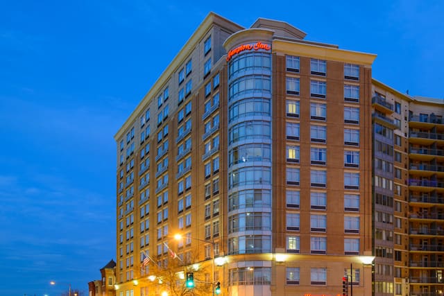 Exterior of Hotel at Dusk