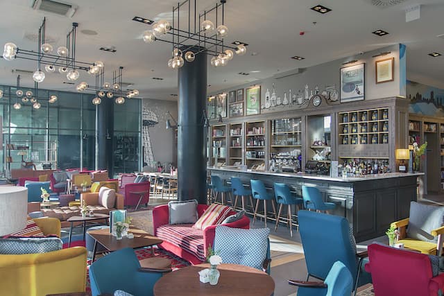 Hotel Dining Area With Bar